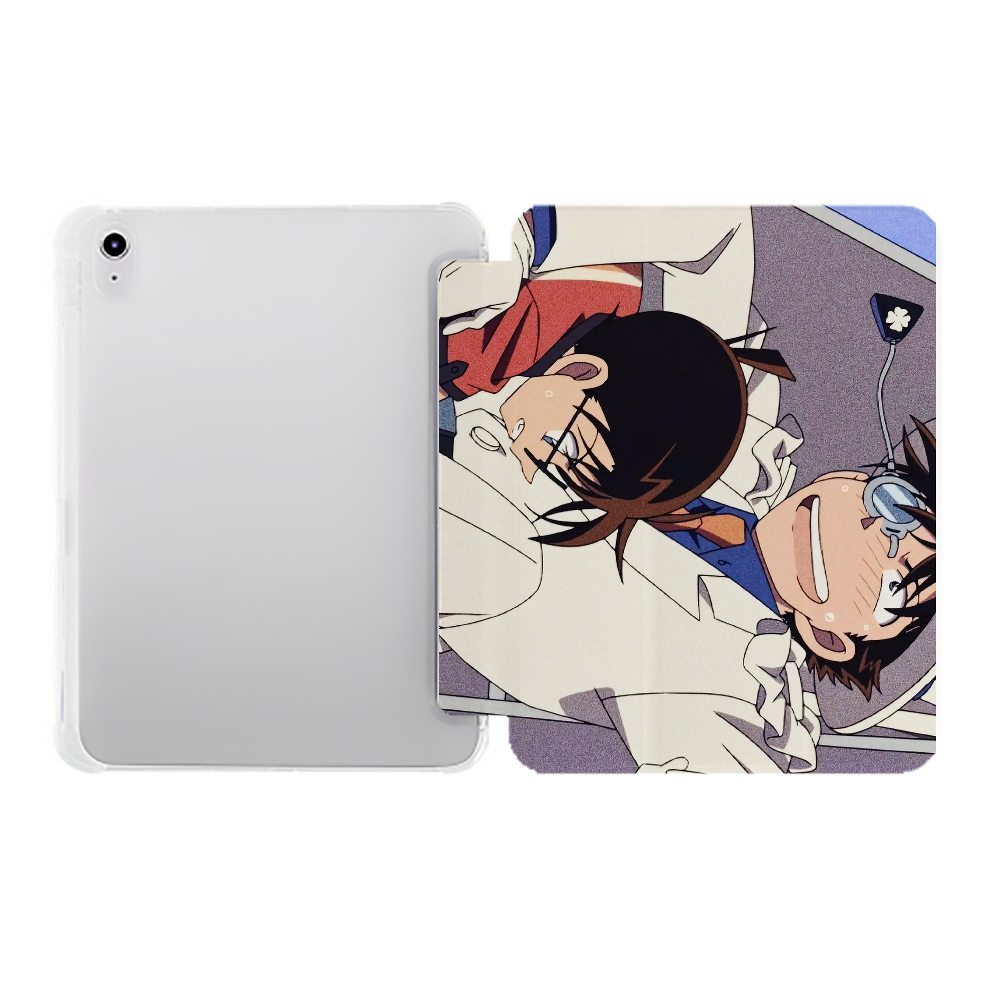 （画像用） 名探偵コナン Detective Conan IPad ケース ペン収納付き 三つ折りスタンド PUレザー×シリコン 対応機種9.5/10.5/10.9インチ